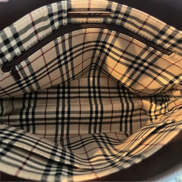 Burberry Dark Leather Nova Check Interior Tote - Picture 5 of 12